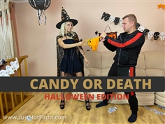 【JustHotFight】Halloween hot fight with a witch